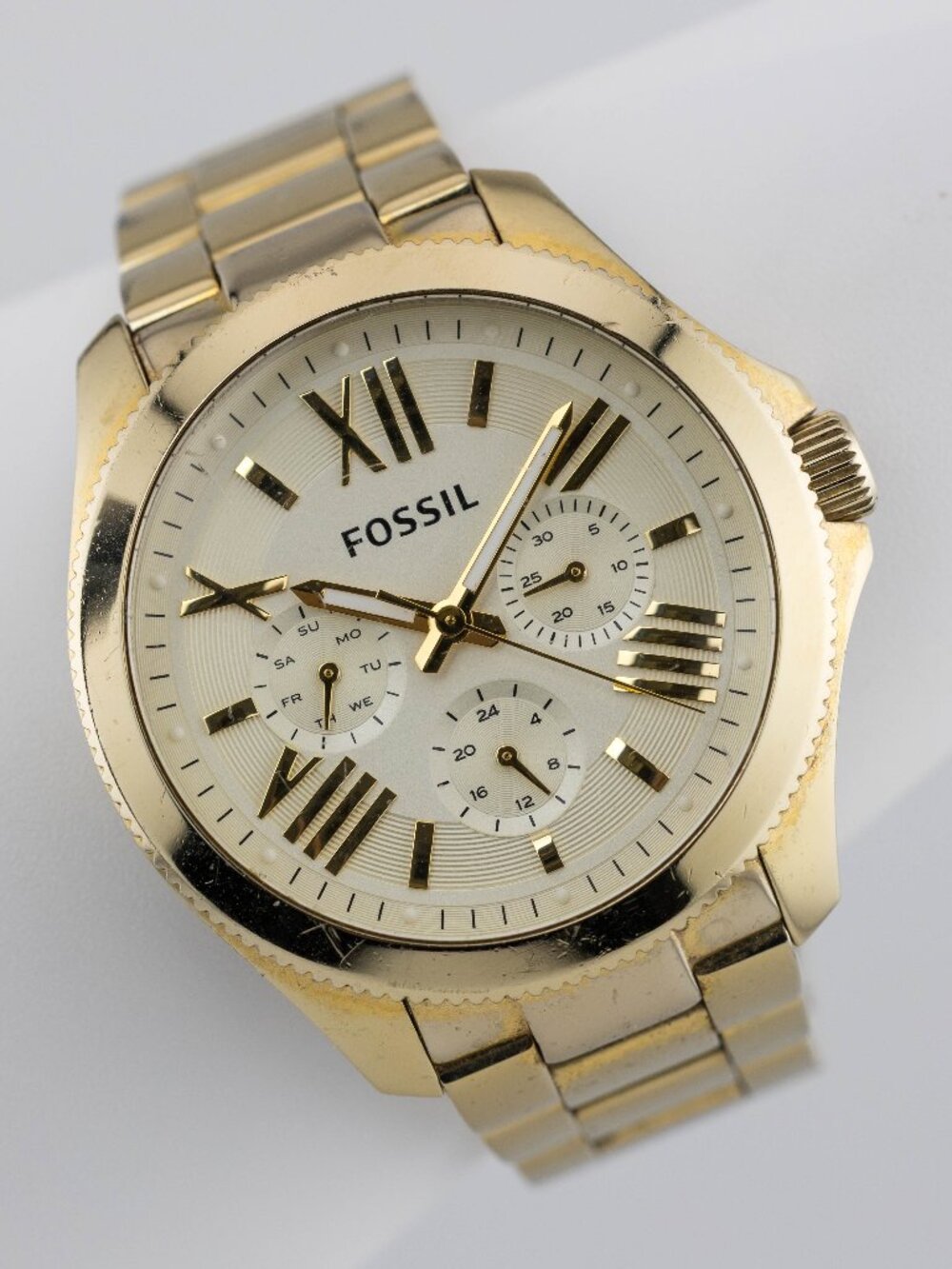 Fossil AM4510 Women's Gold Multifunction Quartz Analog Watch Fresh Battery